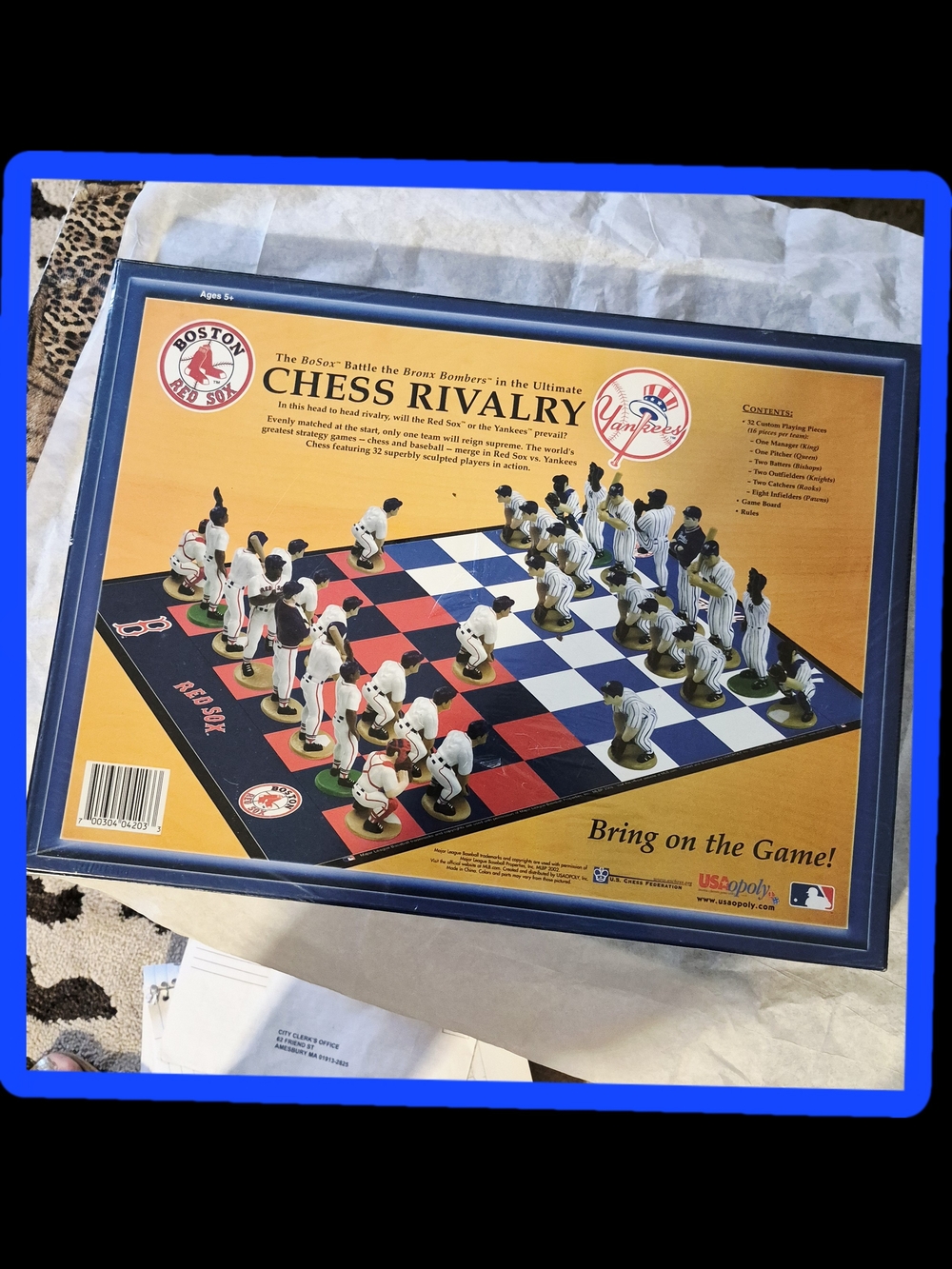 New Factory Sealed 2002 USAopoly Chess Rivalry MLB Team Red Sox/Yankees